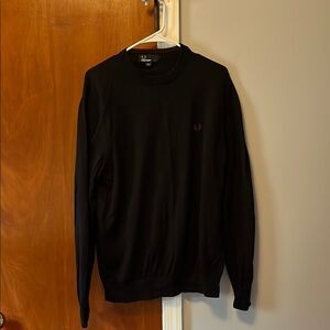 Fred Perry Black Crewneck Sweater Timeless Design